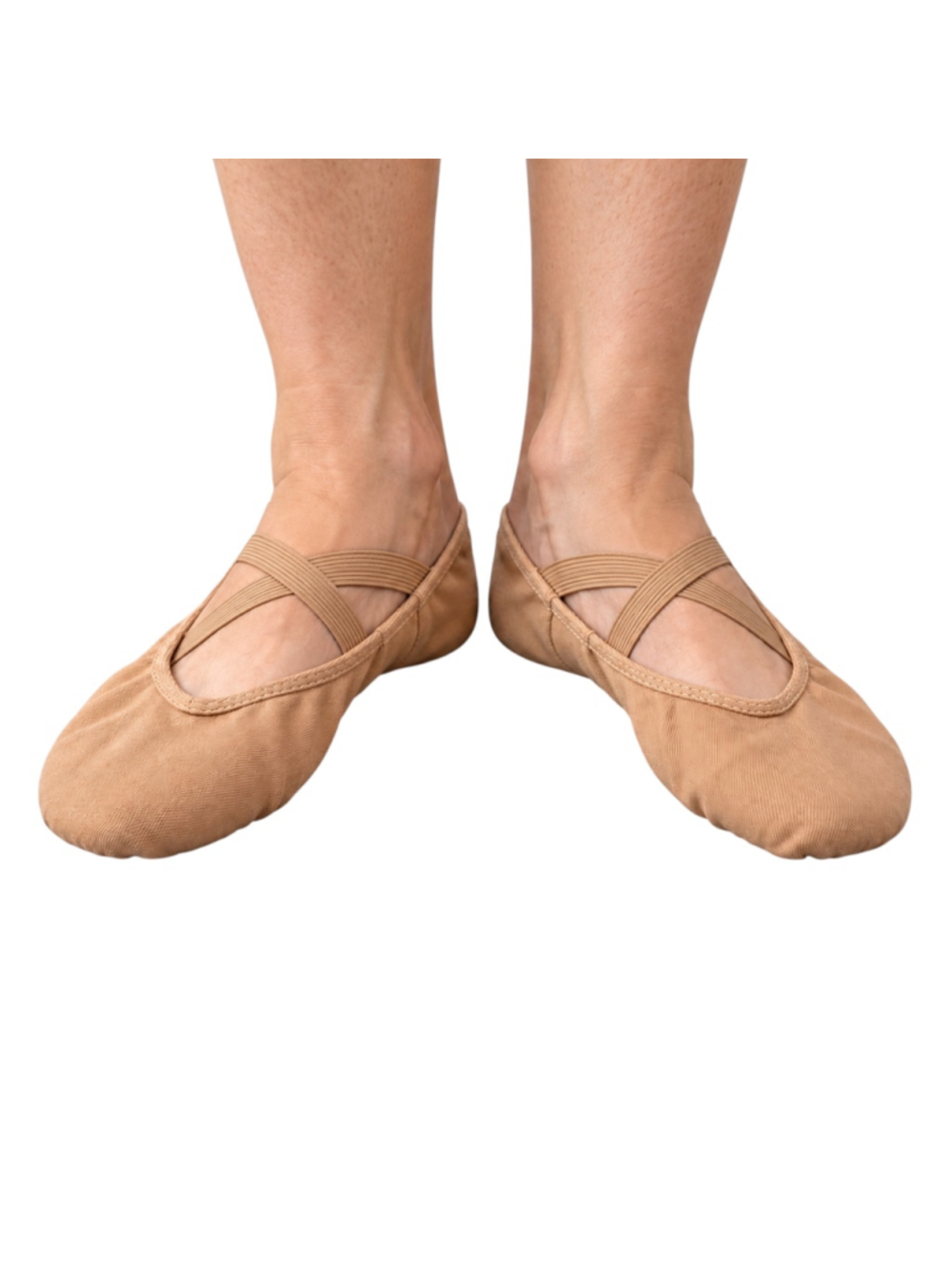 BLOCH Tan Canvas Split Sole Ballet Slippers 6D Wide